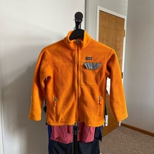 Patagonia Orange Fleece Jacket with Gray Accent